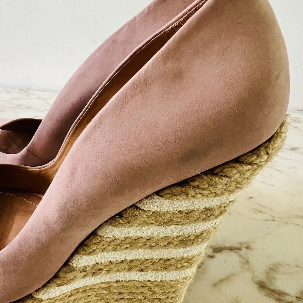 SCHUTZ Gabrielle Pink Wedge Platform Open Toe Pump - US 7